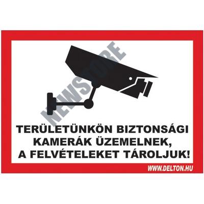 Matrica1 A4 TERÜLETÜNKÖN BIZTONSÁGI KAMERÁK ÜZEMELNEK A FELVÉTELEKET TÁROLJUK