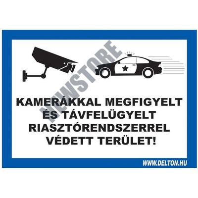 Matrica üvegre 2 A5 KAMERÁKKAL MEGFIGYELT ÉS TÁVFELÜGYELT RIASZTÓRENDSZERREL VÉDETT TERÜLET