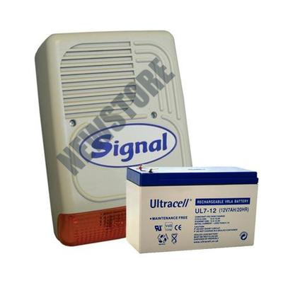 SIGNAL PS-128A + 7Ah akku Kültéri hang és fényjelző PS128A 113777