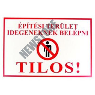 JKH Tábla műanyag A4 ÉPÍTÉSI TERÜLET 3427113