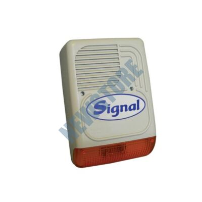 SIGNAL PS-128 7 hangú kültéri hang-fényjelző szabotázsvédett fémházban PS128