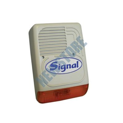 SIGNAL PS-128 AL 7 hangú Kültéri hang-fényjelző szabotázsvédett fémházban PS128AL