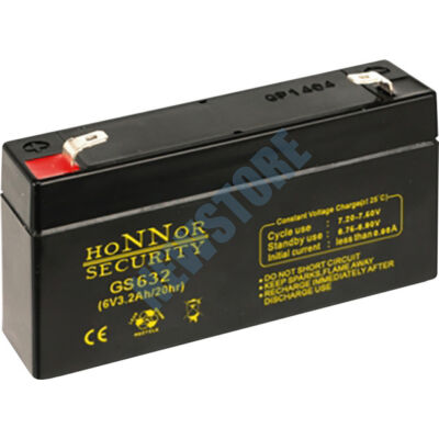 HONNOR 6V 3,2Ah zselés ólom akkumulátor 117953