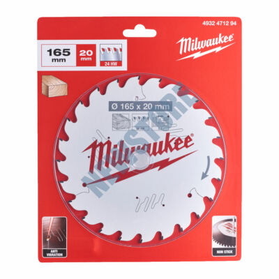 Milwaukee Körfűrészlap hordozható gépekhez (Fához) 165x20x2.2x24 ATB - 1 db - 4932471294